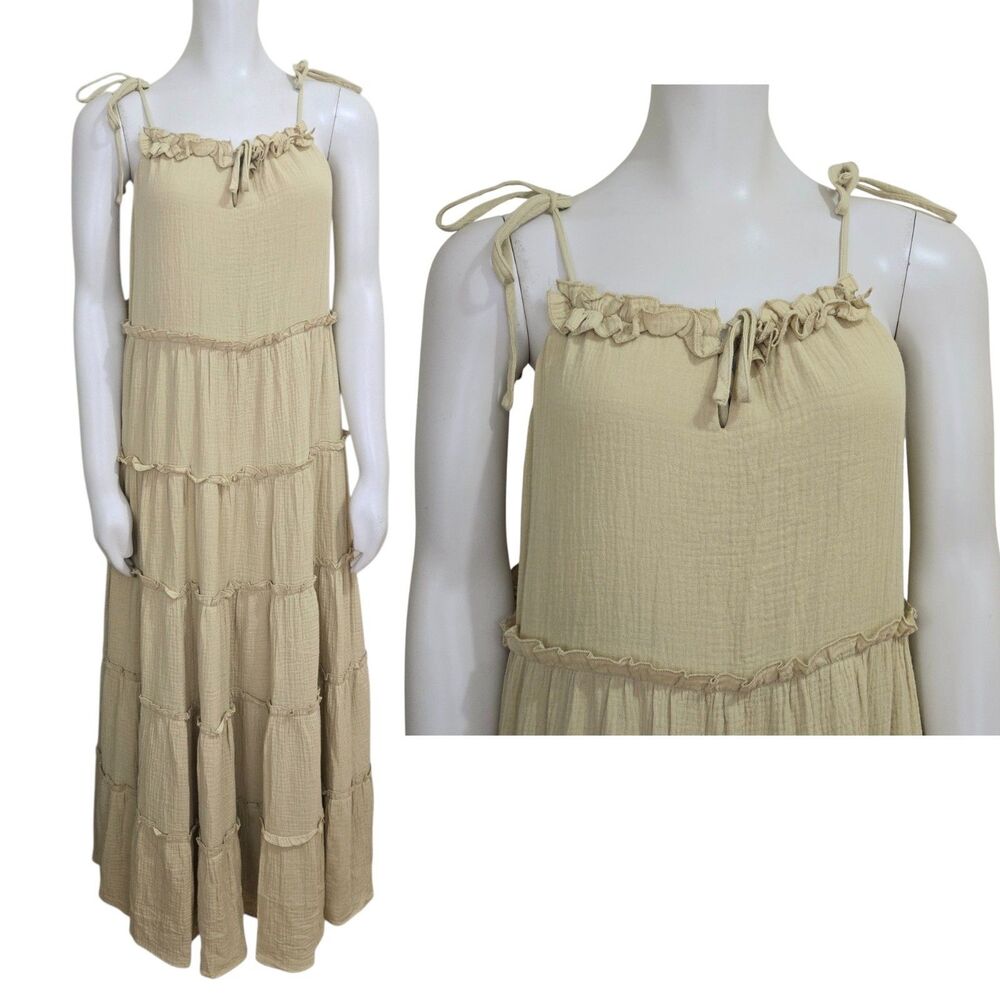 Charlie‎ Holiday Anthropologie Dress Womens Size 6 Senorita Maxi Tiered Boho